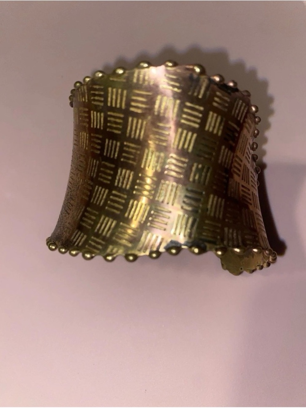 Vintage Boho cuff bracelet Brass Tone